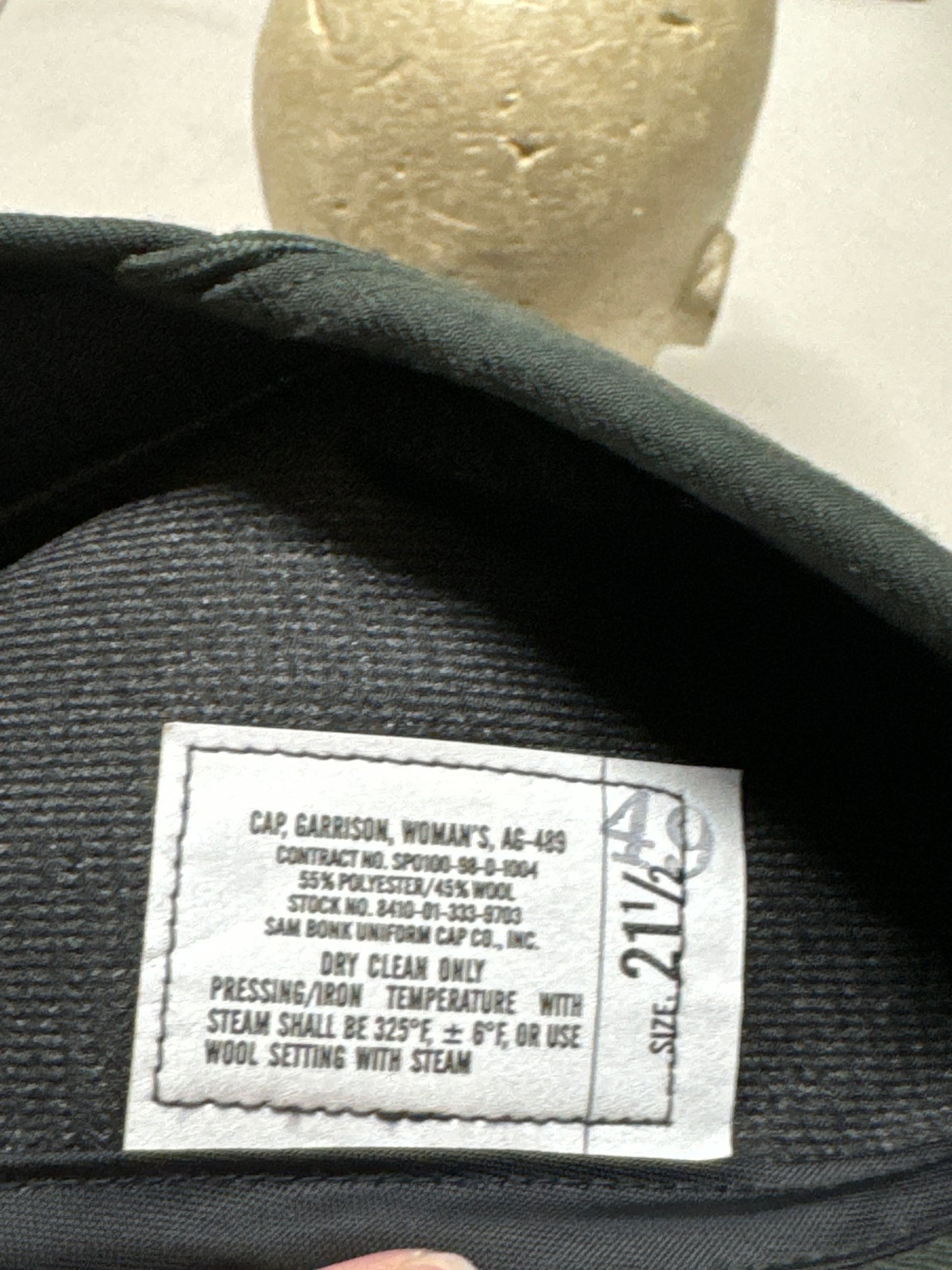 Vintage Women's Garrison Cap AG-489 Size 21 1/2