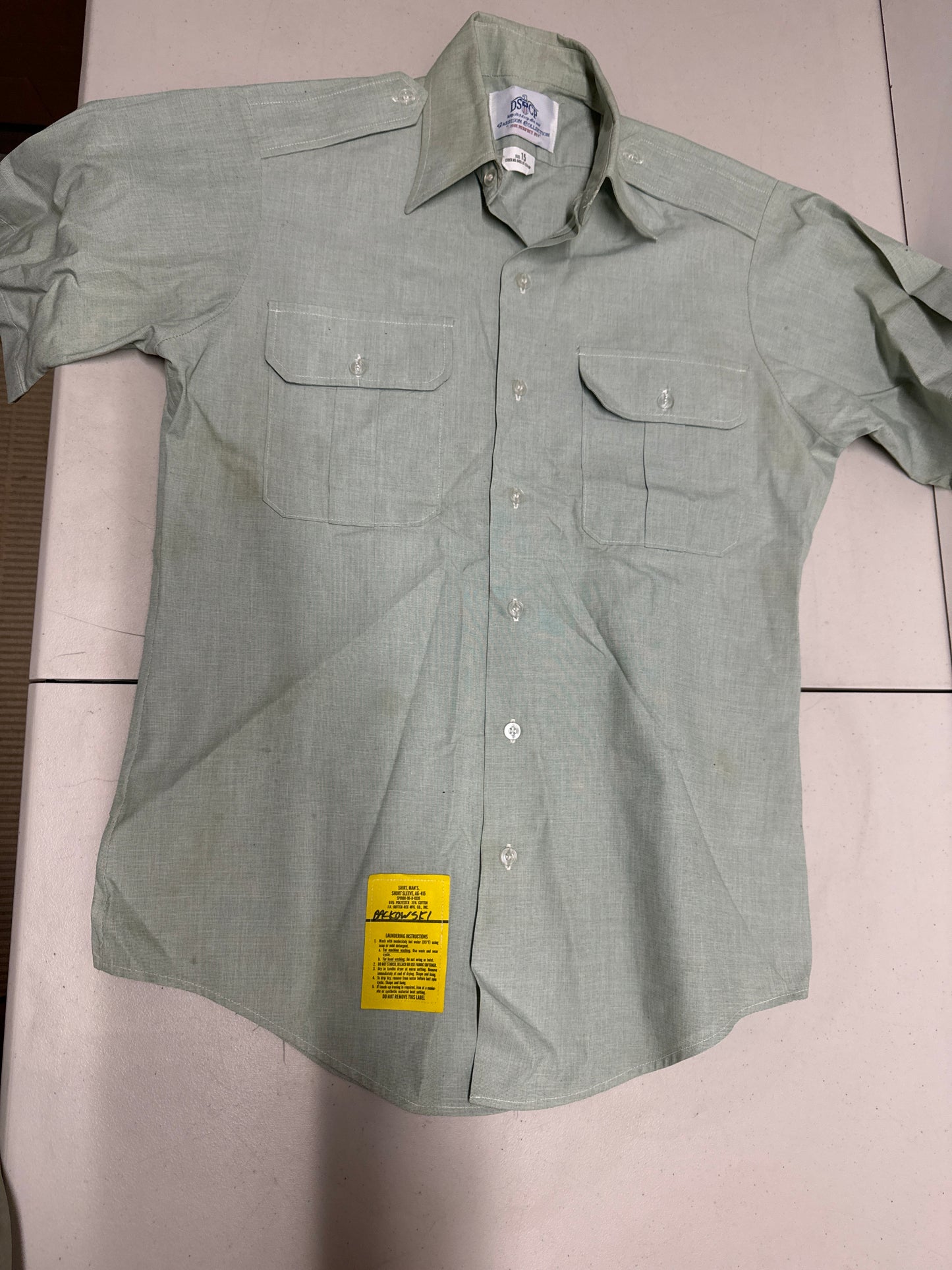 US Army Short Sleeve Dress Shirt Lot of 2 Size 15
