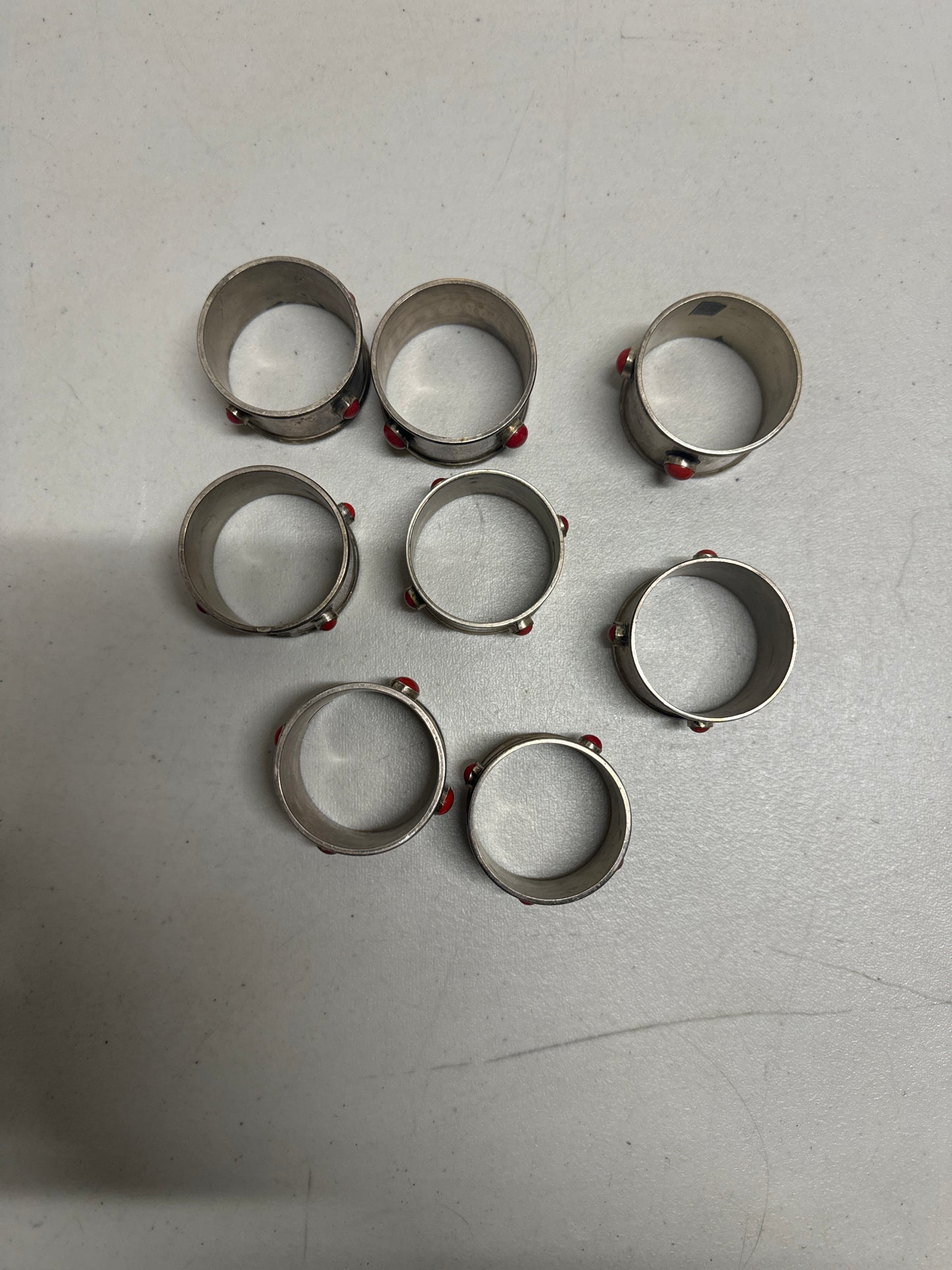 Vintage Set of 8 Napkin Rings made in India