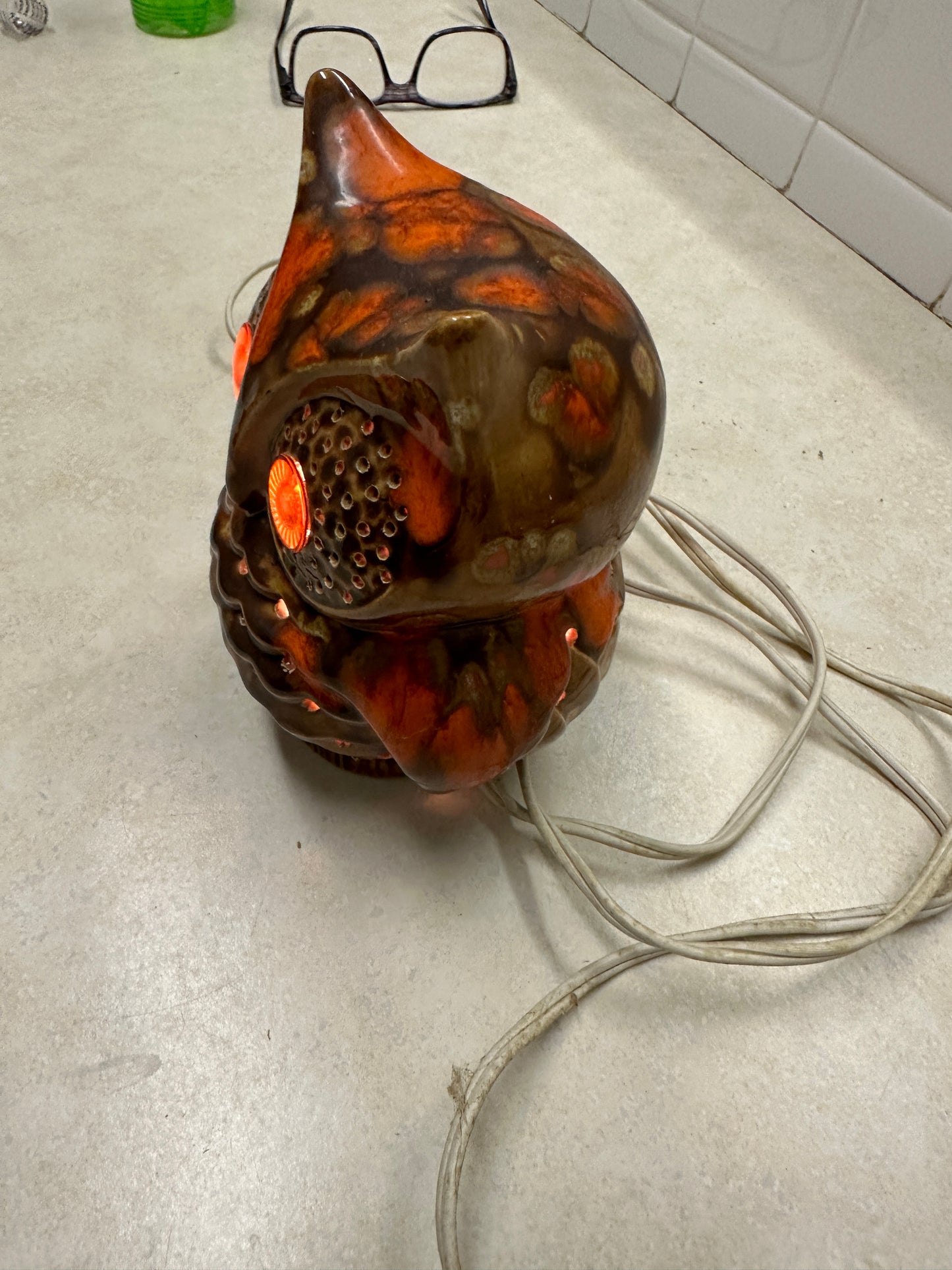 Vintage Ceramic Owl Lamp