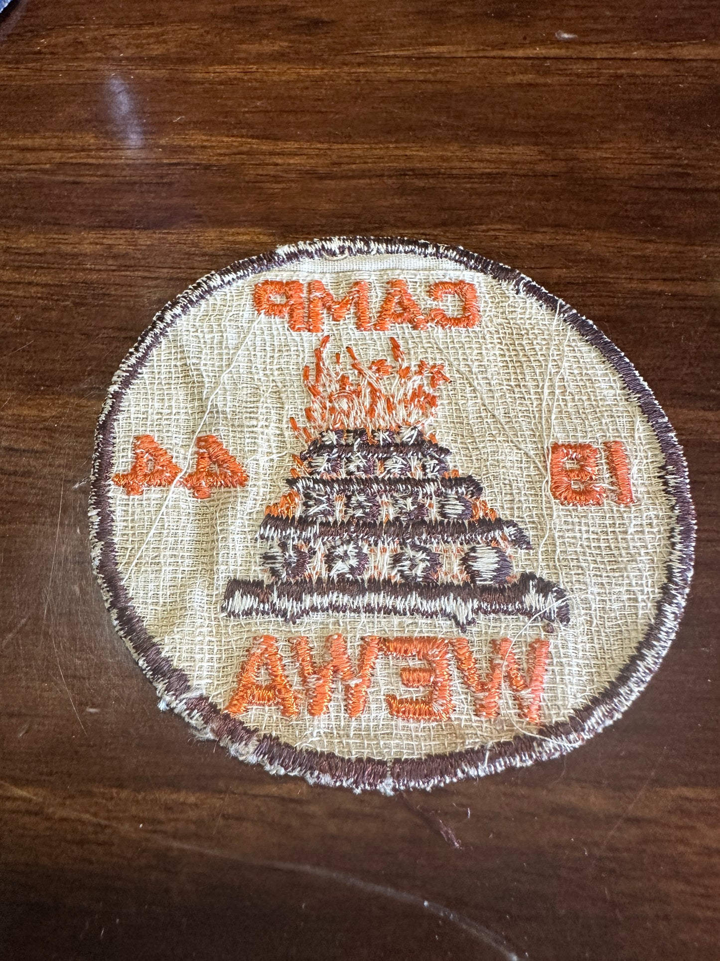 1944 Boy Scout Camp WEWA Cut Edge Twill Camp Patch