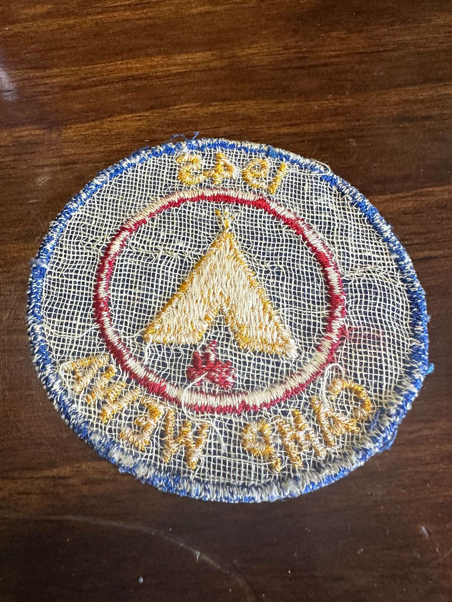 1945 Boy Scout Camp WEWA Cut Edge Twill Camp Patch
