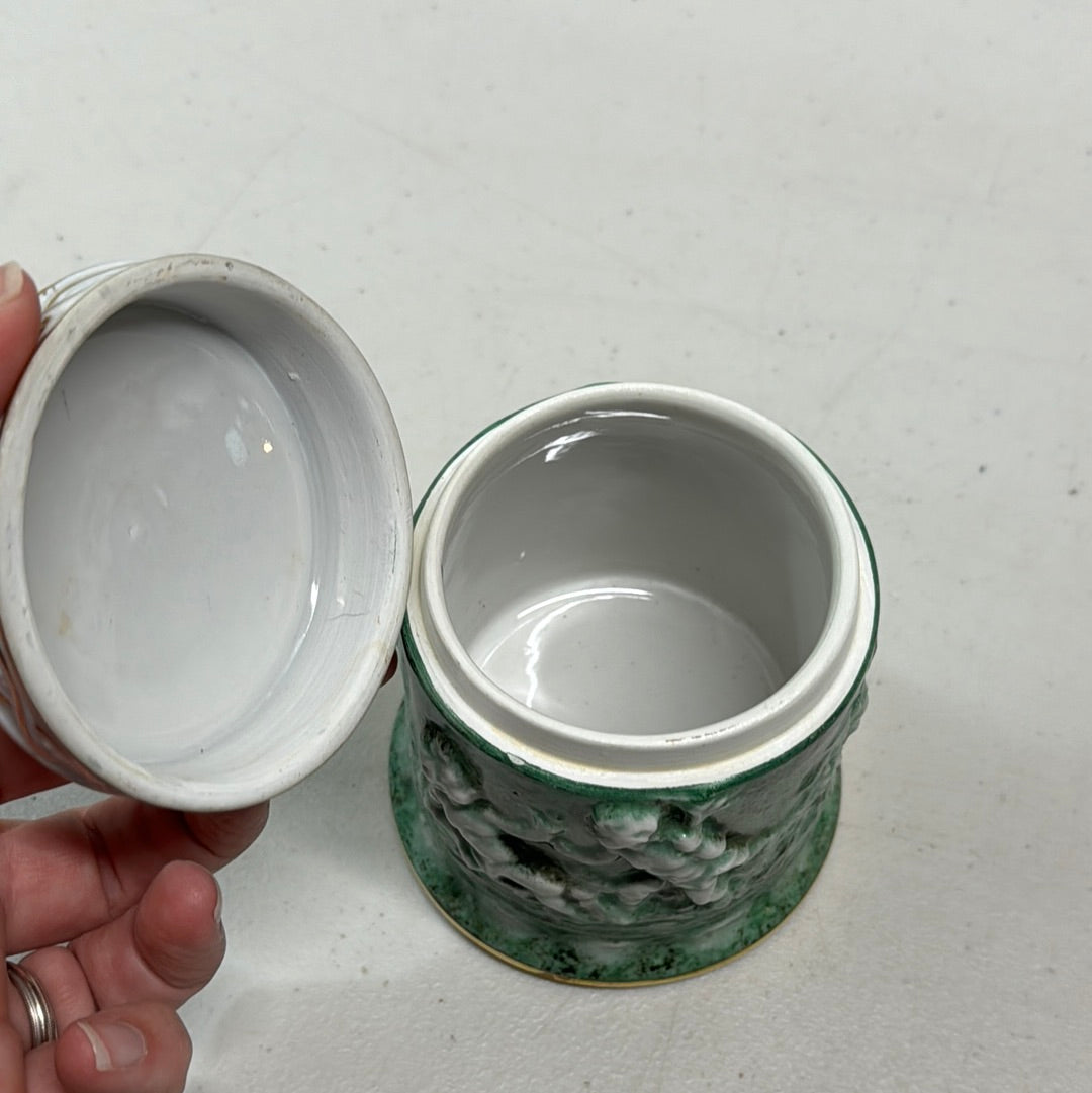 Vintage German Handpainted Container with Lid