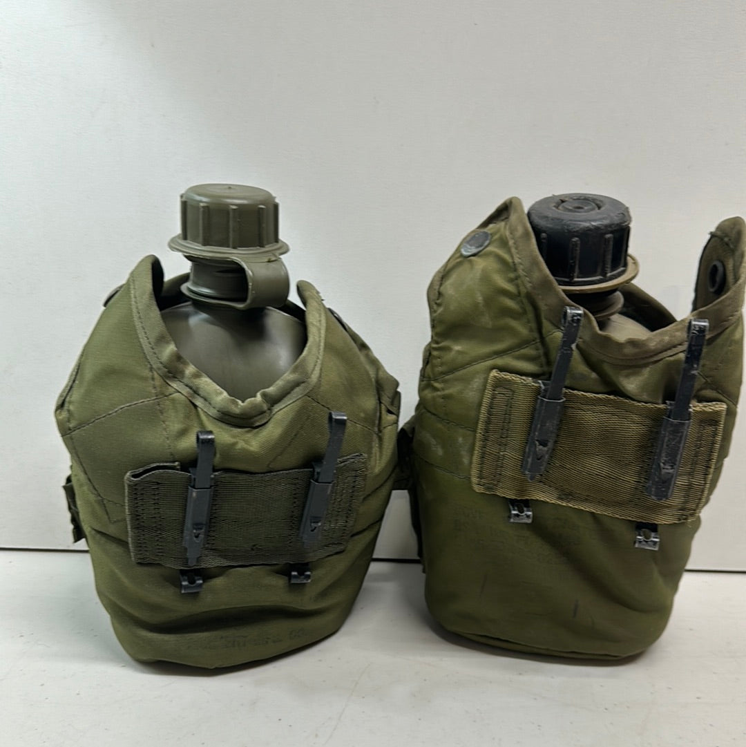 Vintage Military Canteens with Nylon Covers Lot of 2