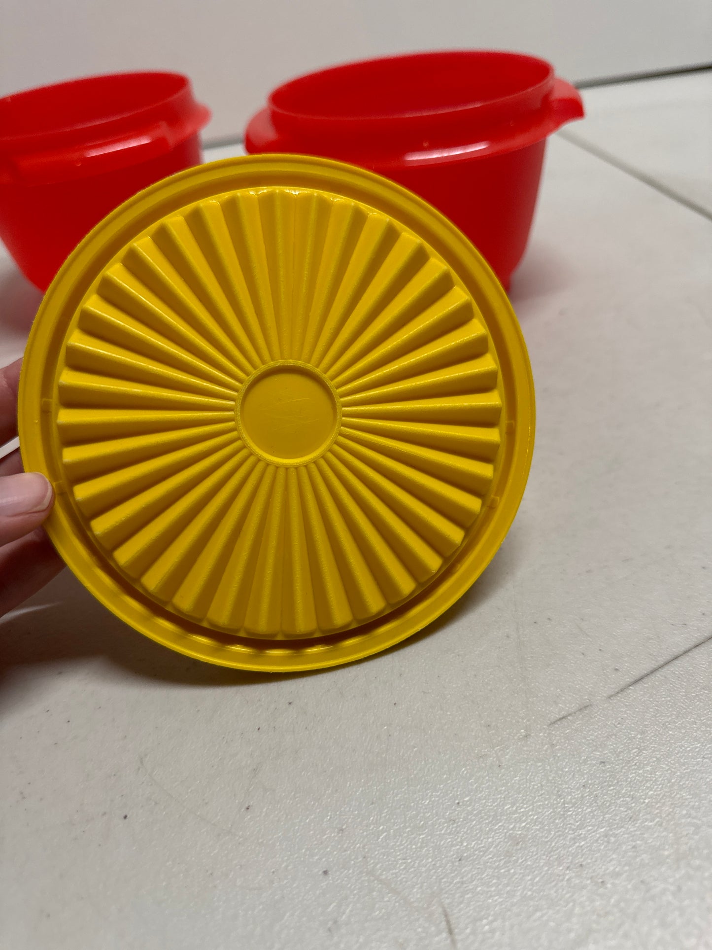 Vintage Red Tupperware Servalier Bowls set of 3
