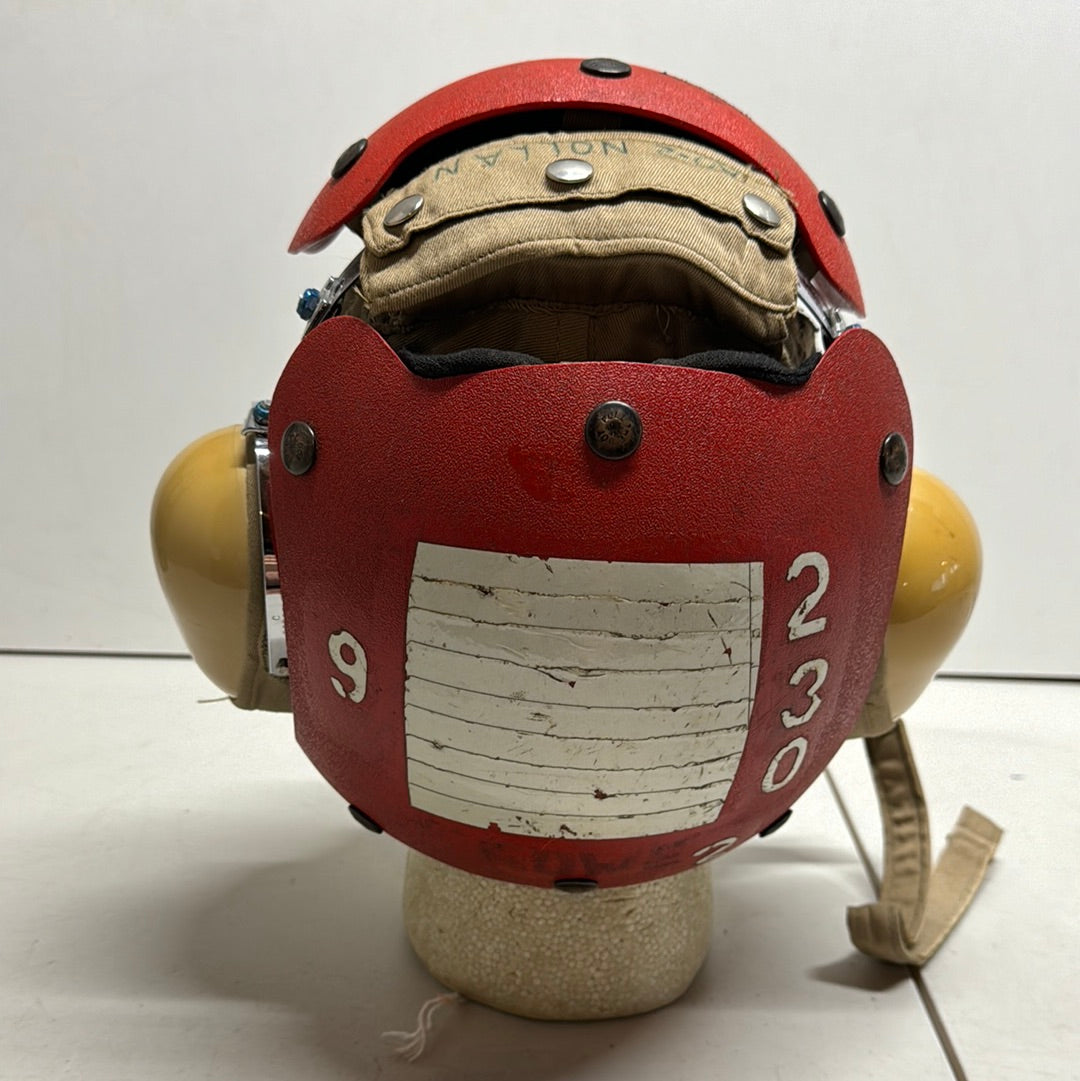 Vintage US Navy Red Flight Deck Crew Helmet size 7 1/2