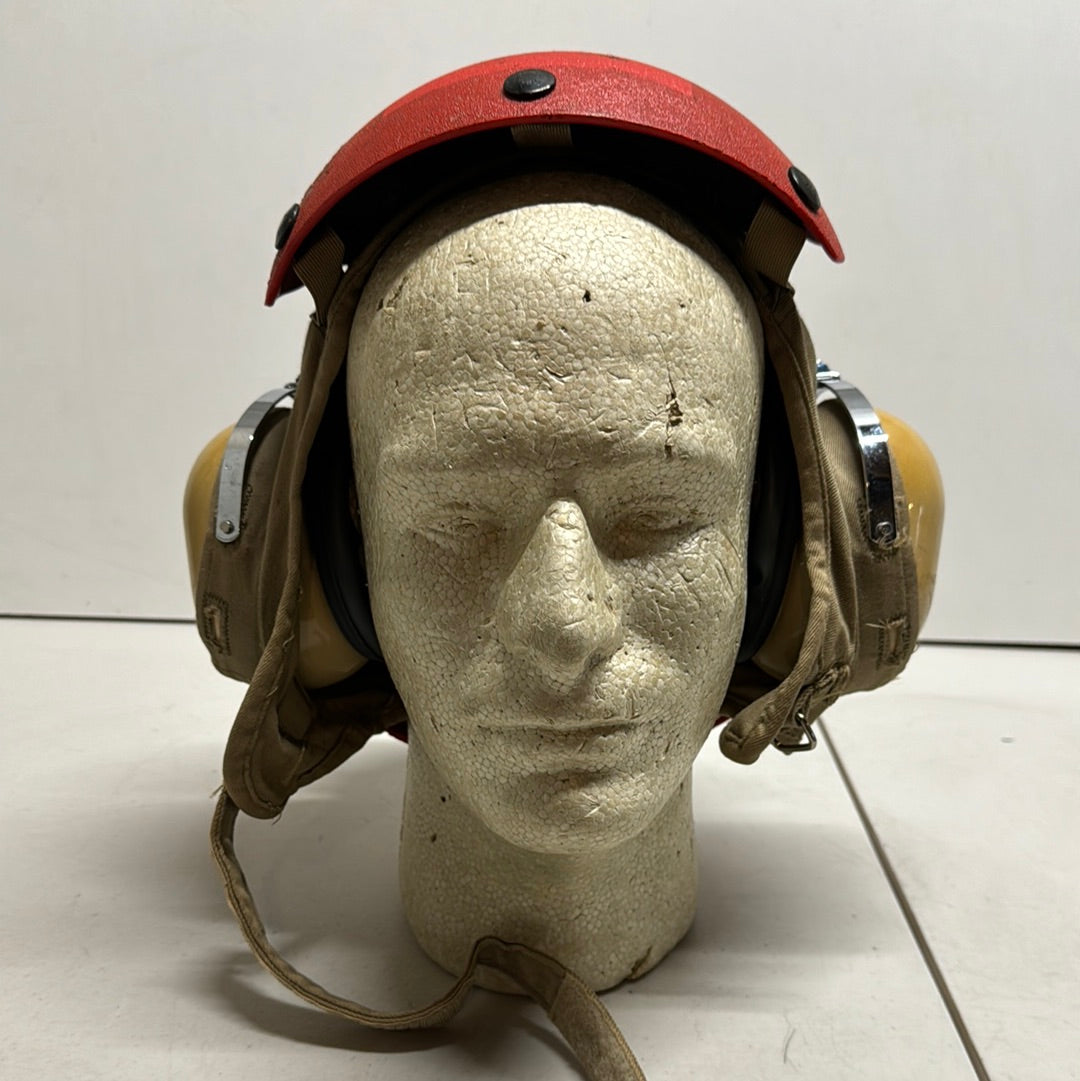 Vintage US Navy Red Flight Deck Crew Helmet size 7 1/2