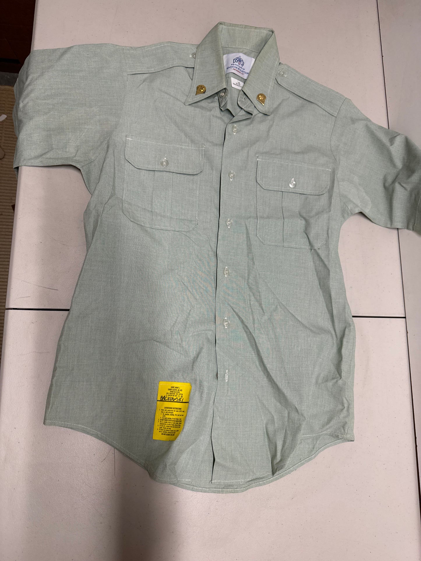 US Army Short Sleeve Dress Shirt Lot of 2 Size 15