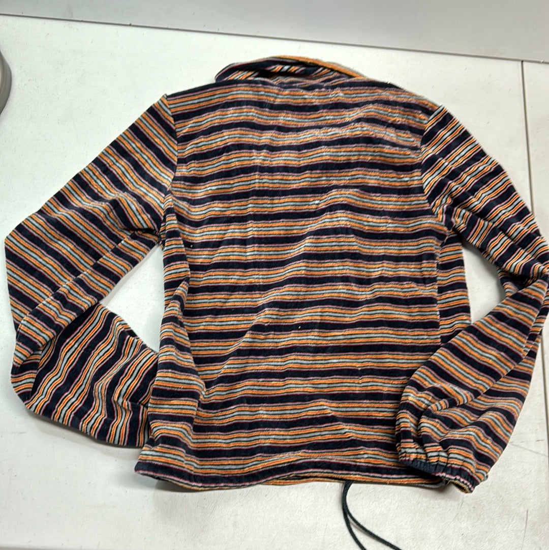 Vintage Velour Striped collard shirt
