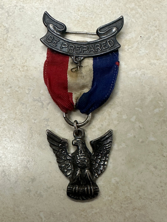 Vintage Flat Back Sterling Boy Scout Eagle Medal