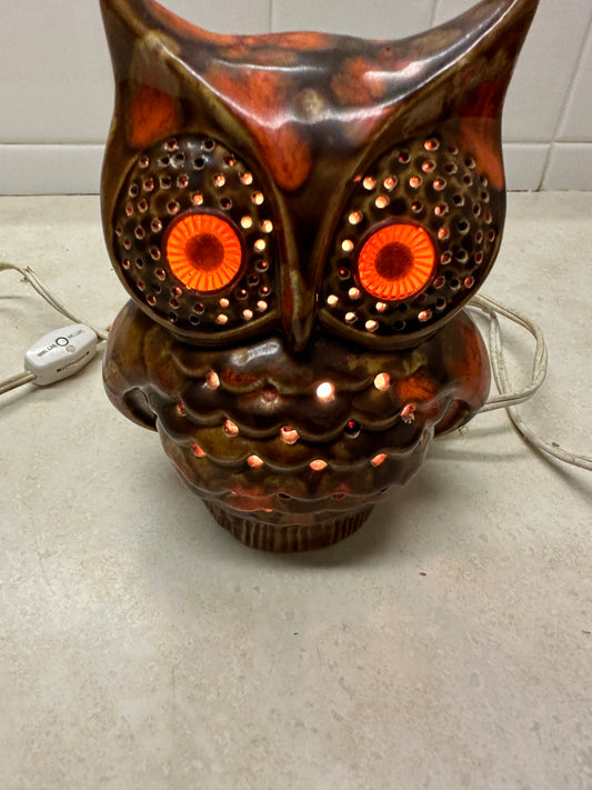 Vintage Ceramic Owl Lamp