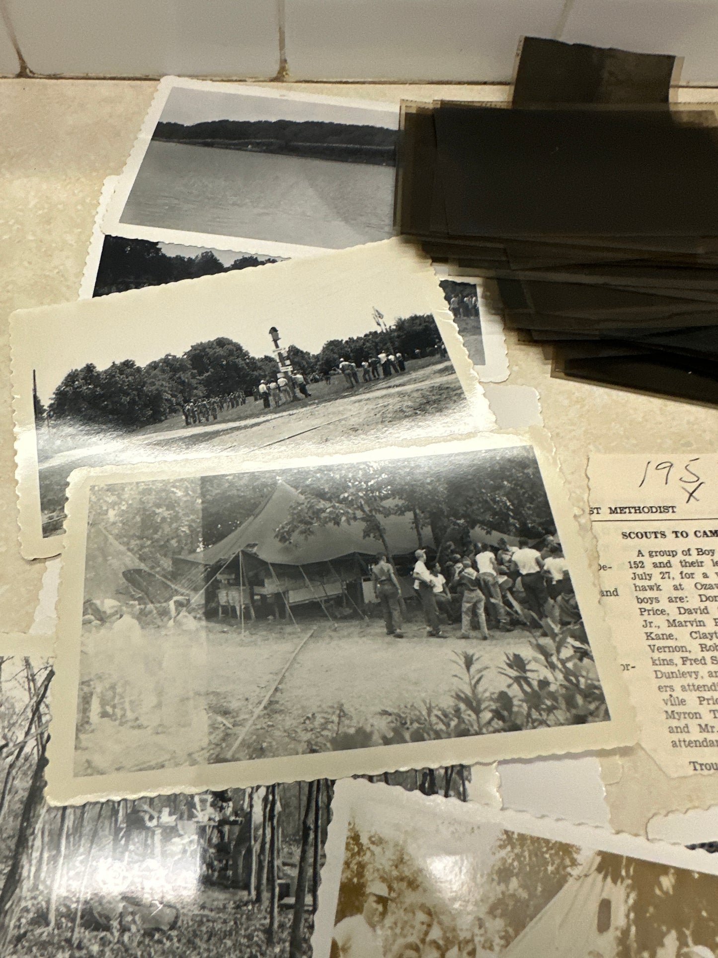 Lot of 52 1950's Photographs From Boy Scout Camp Jayhawk in Kansas