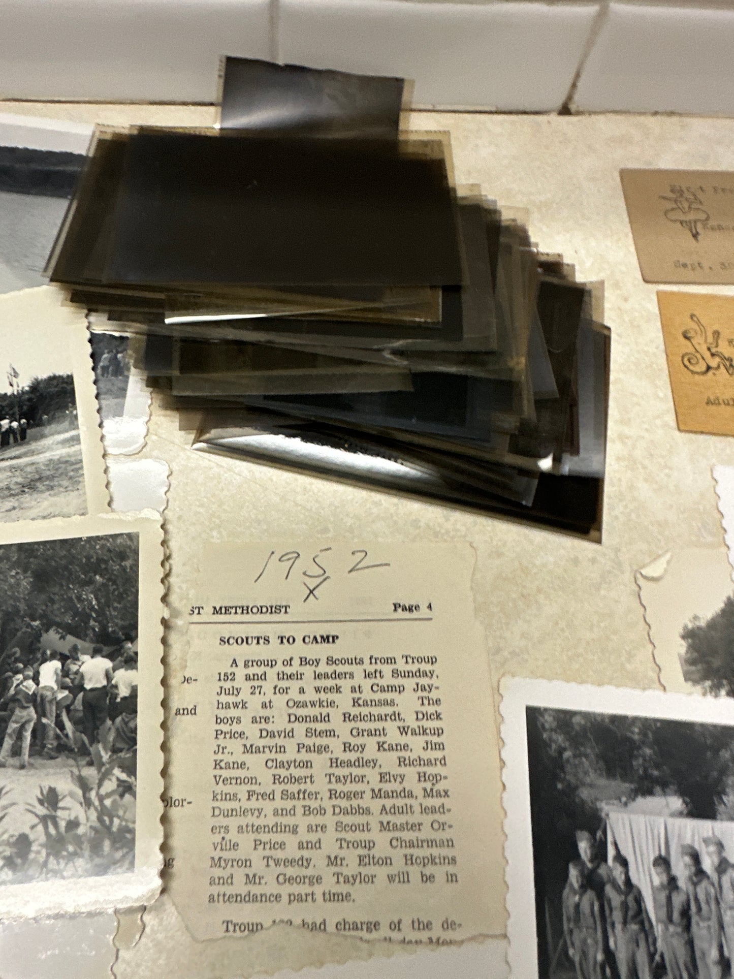 Lot of 52 1950's Photographs From Boy Scout Camp Jayhawk in Kansas