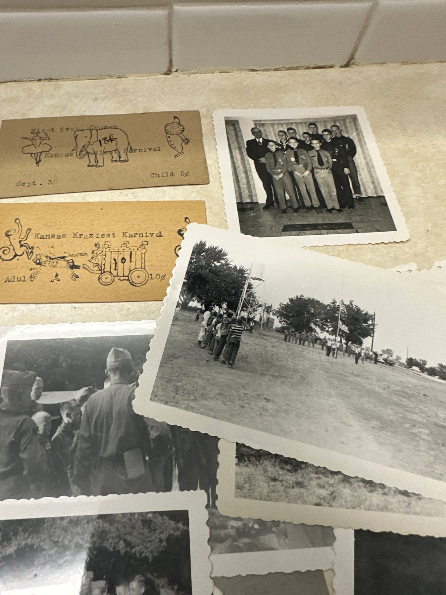 Lot of 52 1950's Photographs From Boy Scout Camp Jayhawk in Kansas