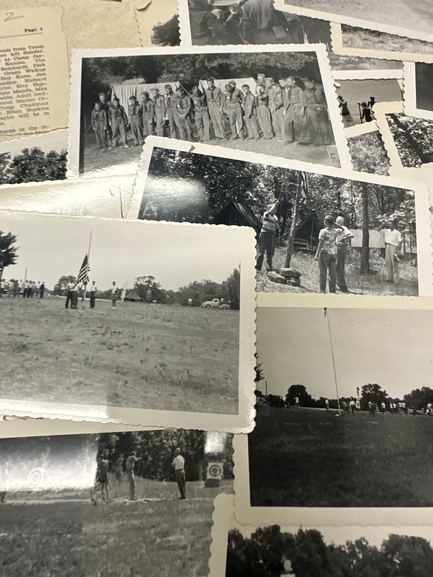 Lot of 52 1950's Photographs From Boy Scout Camp Jayhawk in Kansas