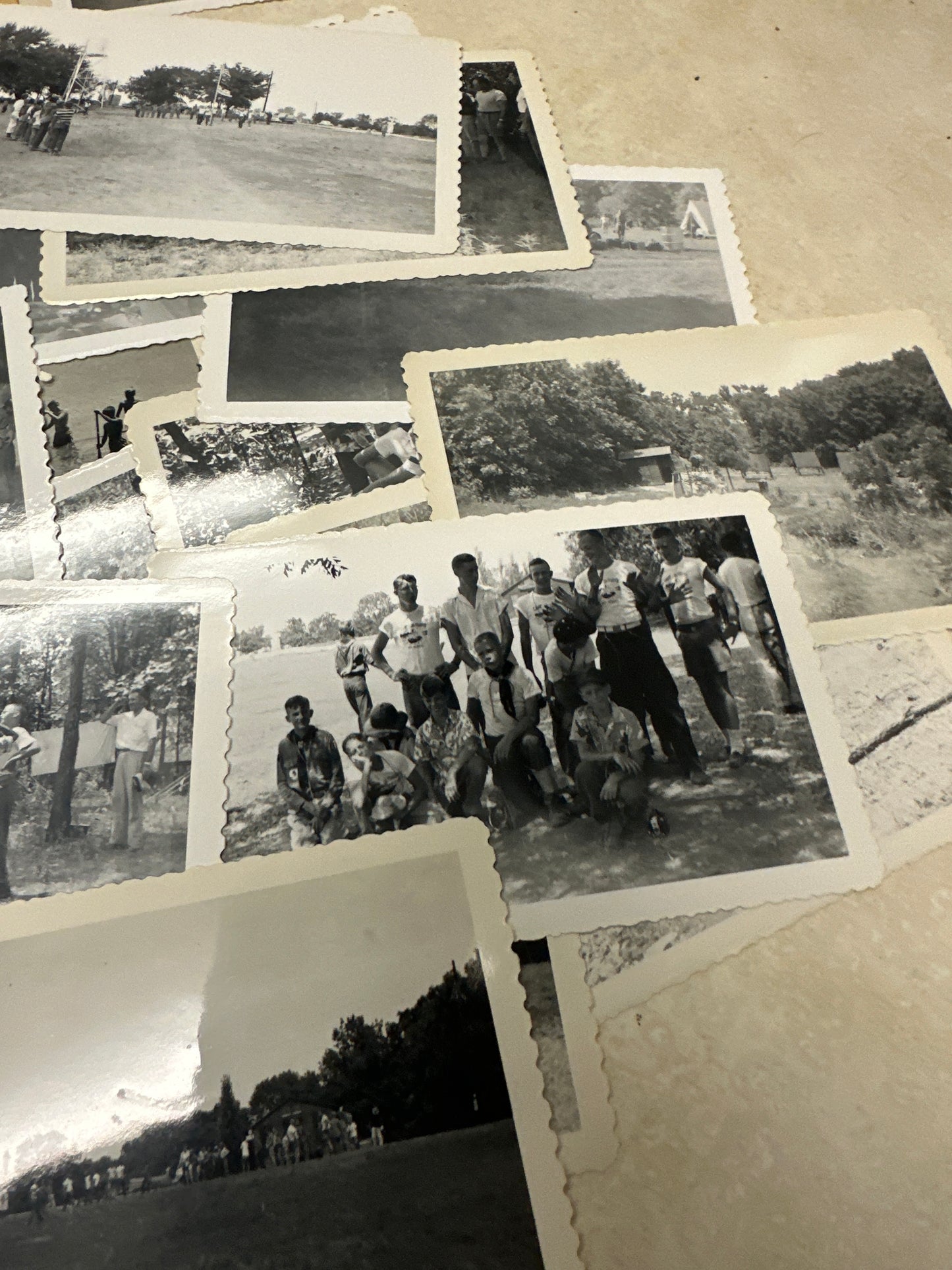 Lot of 52 1950's Photographs From Boy Scout Camp Jayhawk in Kansas