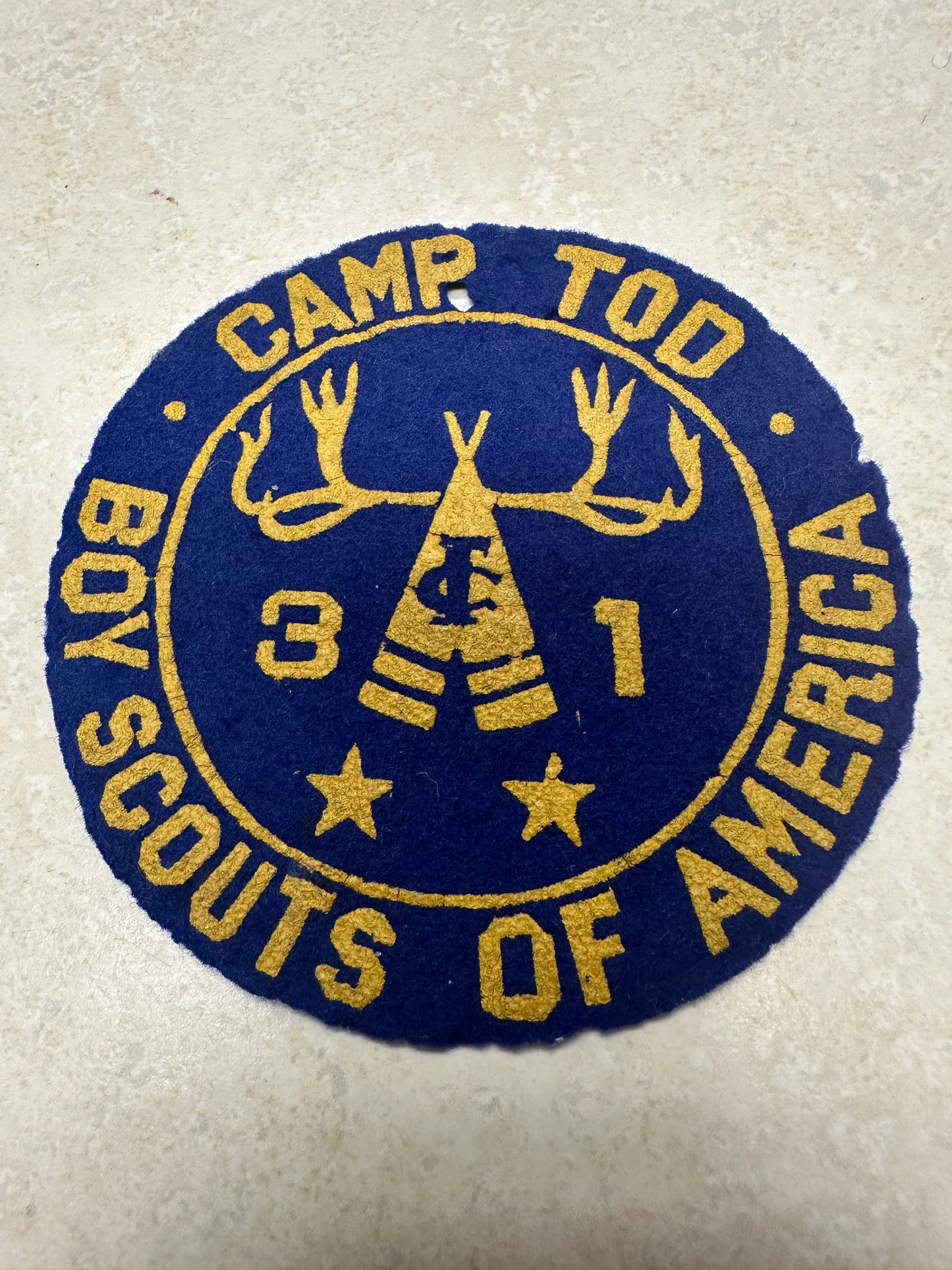 1931 Camp Tod Felt Camp Patch - Kansas