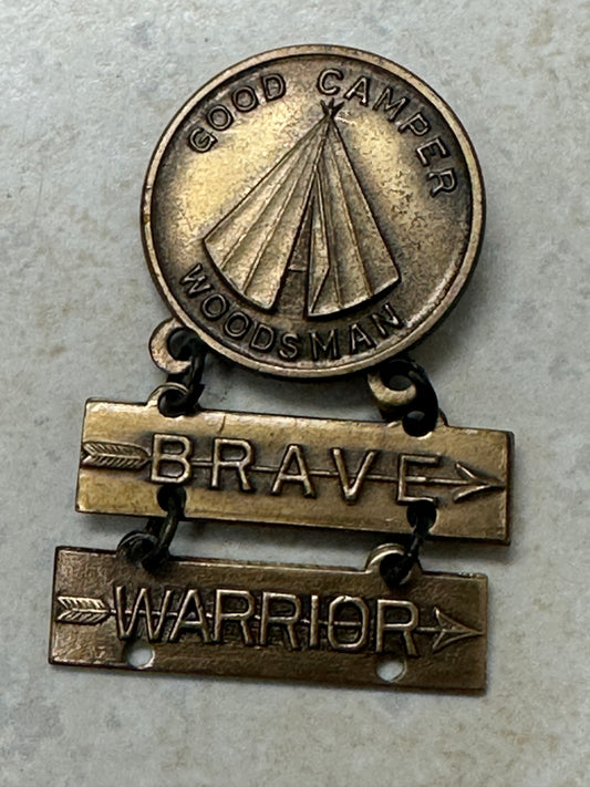 Camp Pellissippi Good Camper Woodsman Medal W/Brave & Warrior Bars