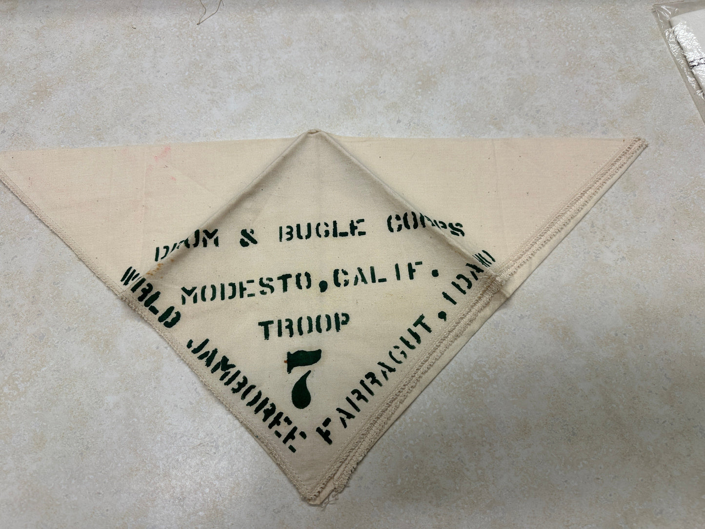 1967 World Jamboree Drum & Bugle Corps Modesto California Troop Neckerchief