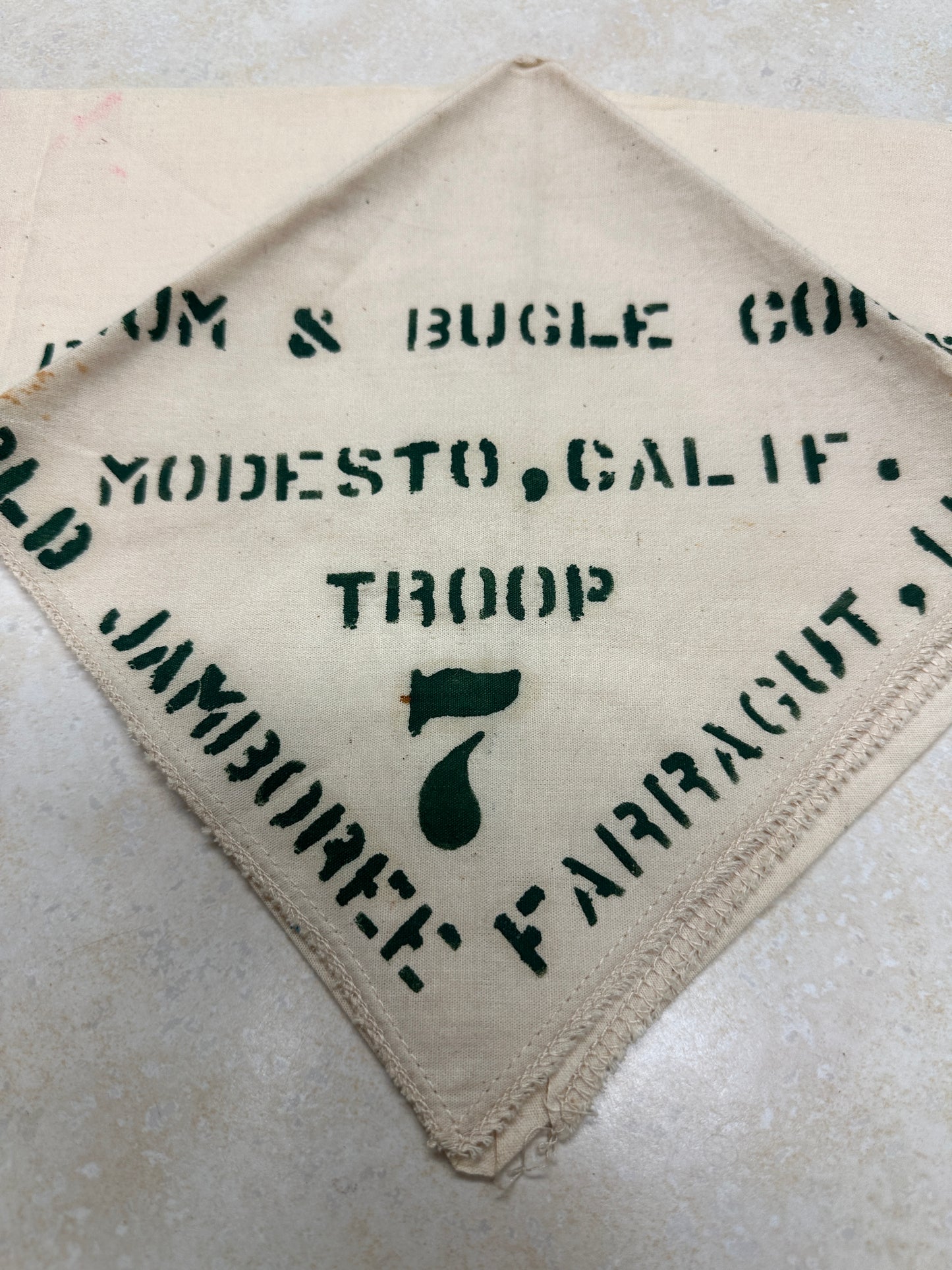 1967 World Jamboree Drum & Bugle Corps Modesto California Troop Neckerchief