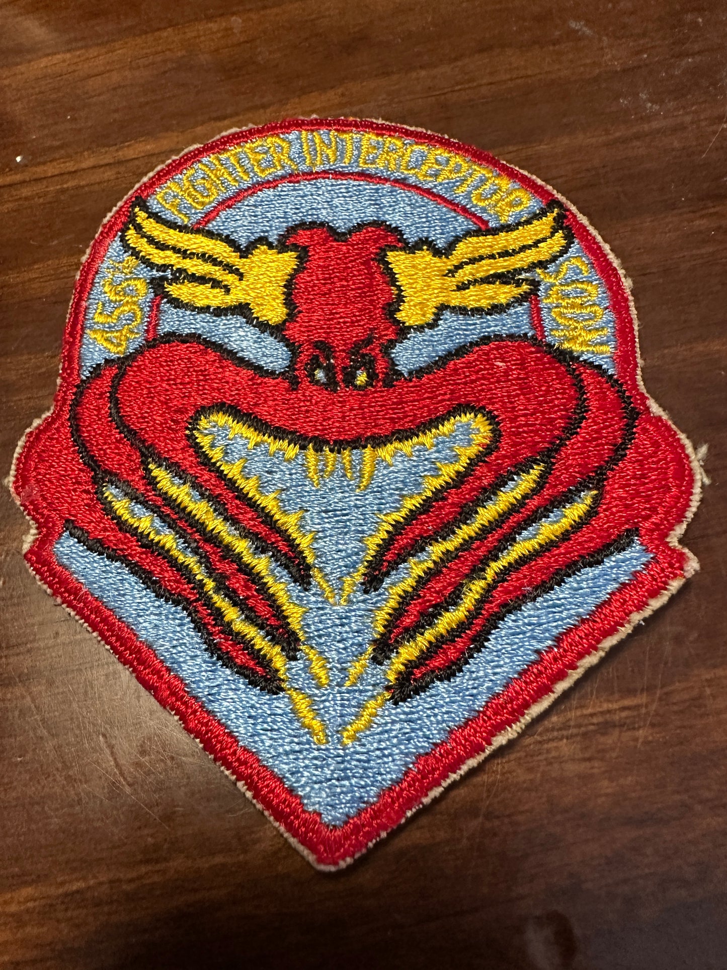 Vintage USAF 456th Fighter Interceptor Squadron Patch - Flying Devil Fish