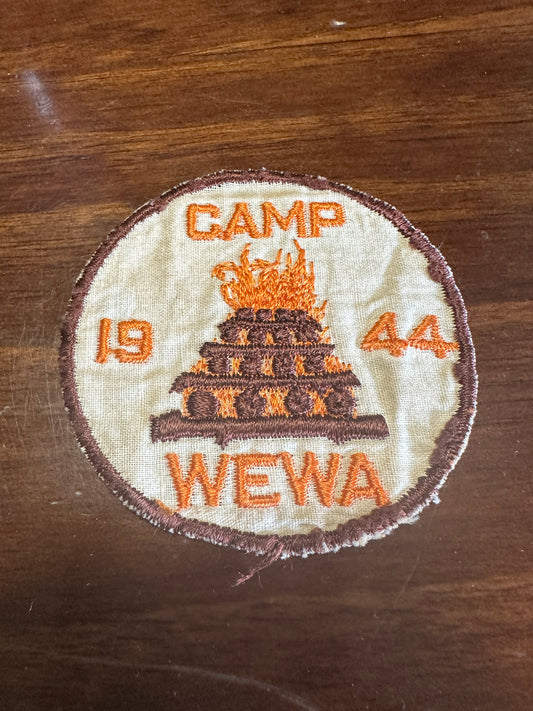 1944 Boy Scout Camp WEWA Cut Edge Twill Camp Patch