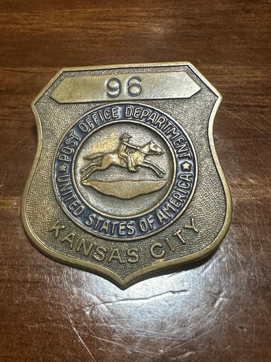 Vintage Post Office Badge #96 Kansas City