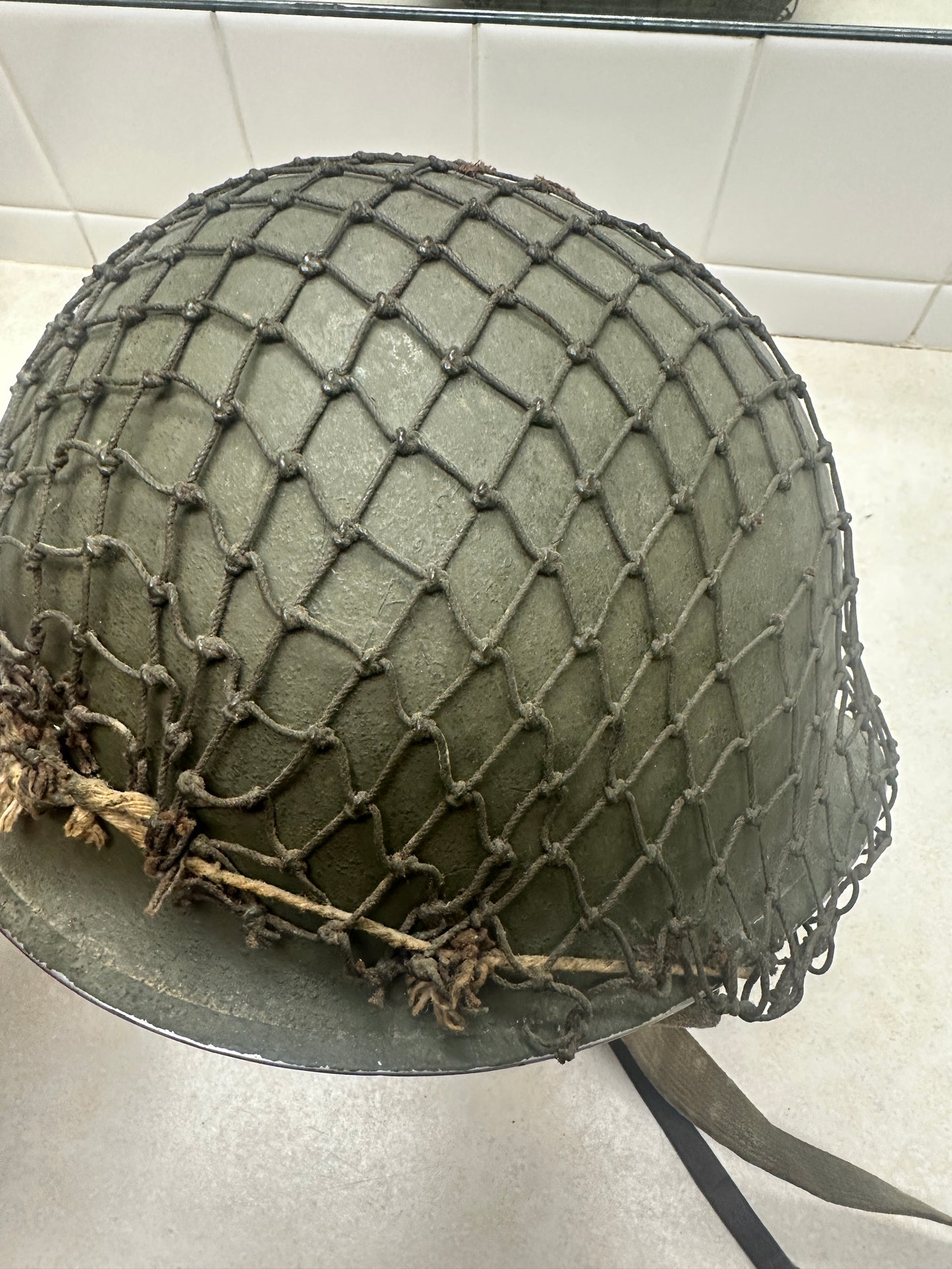 US Military M1 Helmet W/Liner Named Fixed Bale