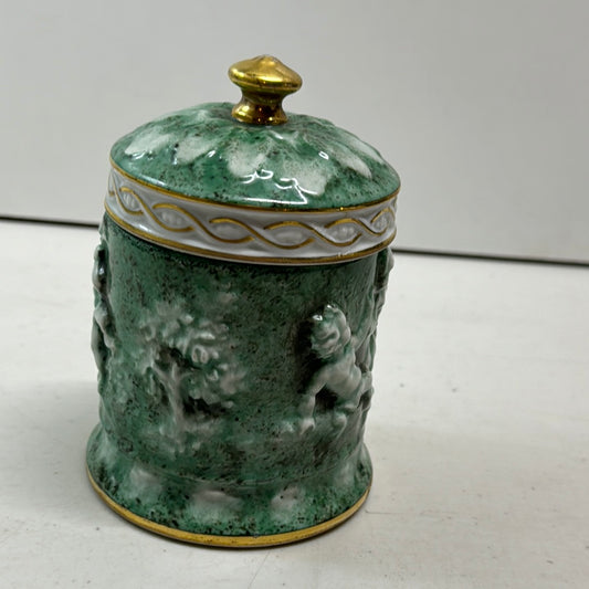 Vintage German Handpainted Container with Lid