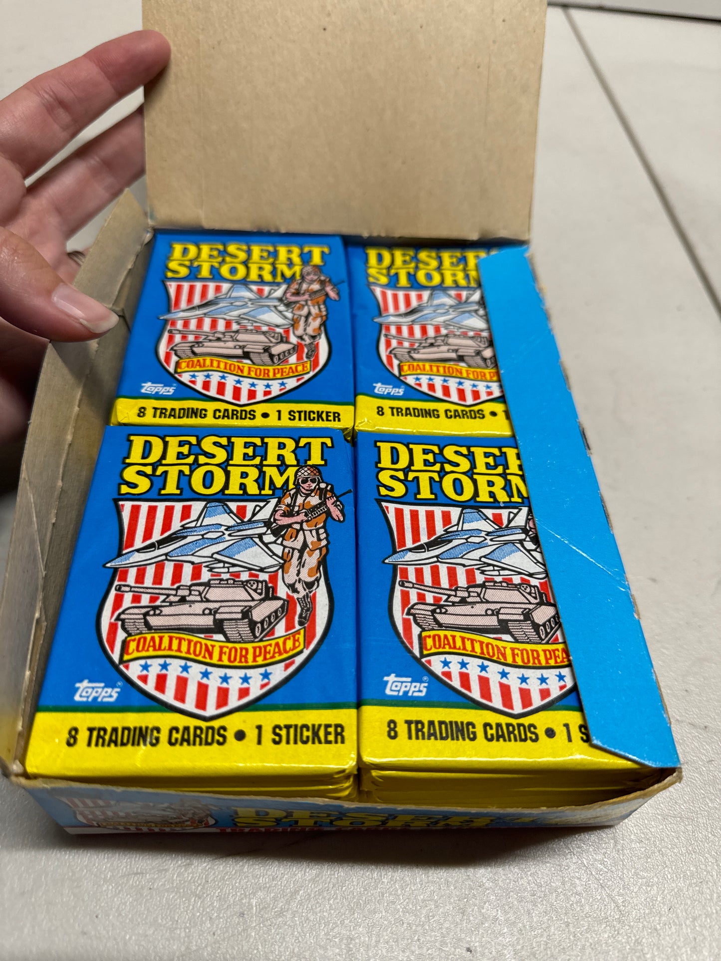 Topps 1991 Desert Storm Trading Cards and Stickers 36 New Sealed Packs in Box