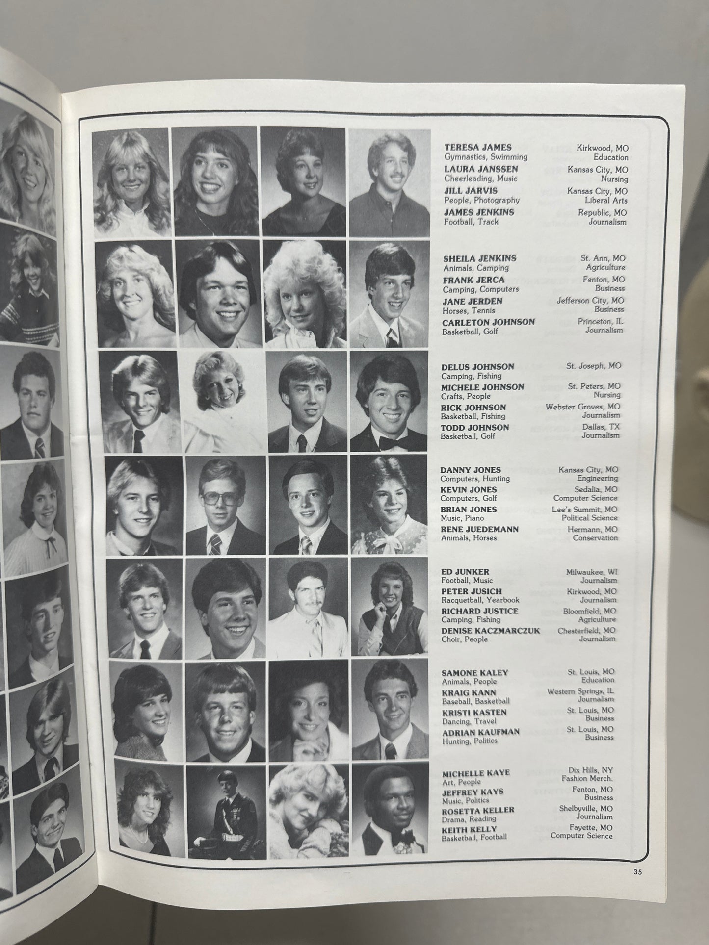 1984 University of Missouri at Columbia Freshman Record