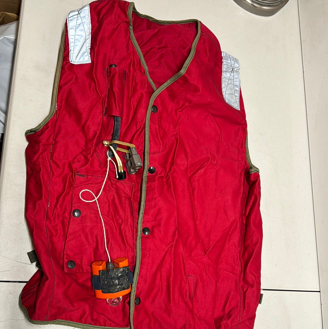 Vintage Military Red Flight Deck Preserver crew
