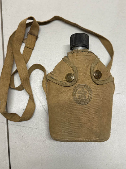 Vintage Boy Scout Canteen with canvas bag and pouch