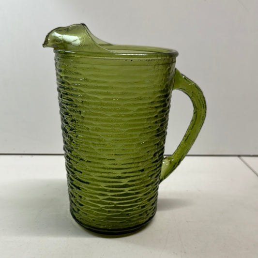 Vintage Anchor Hocking Avocado Green Pitcher