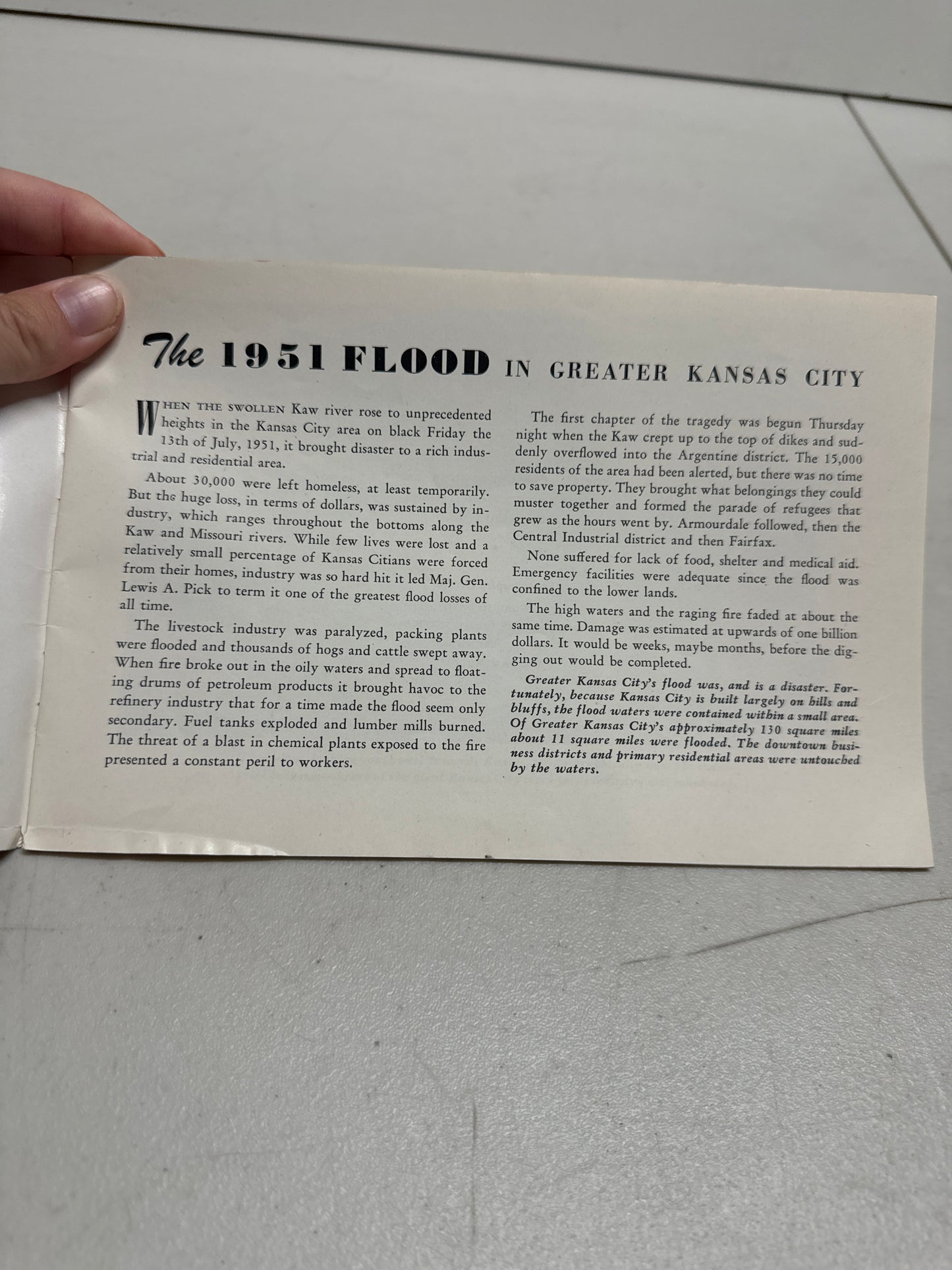 The 1951 Flood In Greater Kansas City! A Pictorial Review