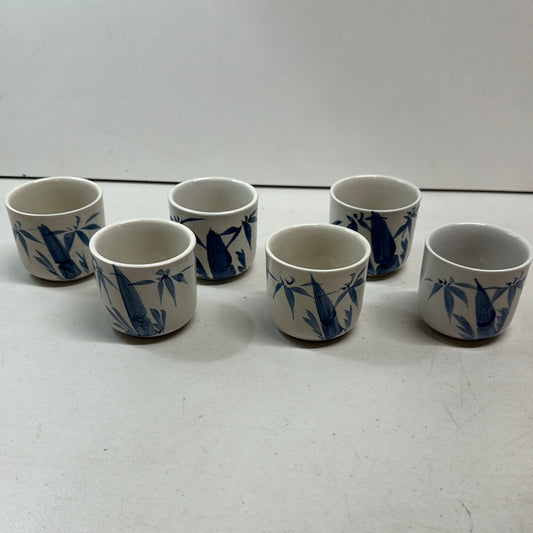 Vintage Chi Kiang stonewear tea cups set of 6