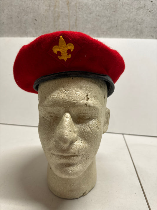 Vintage Boy Scout Red Beret Size Medium