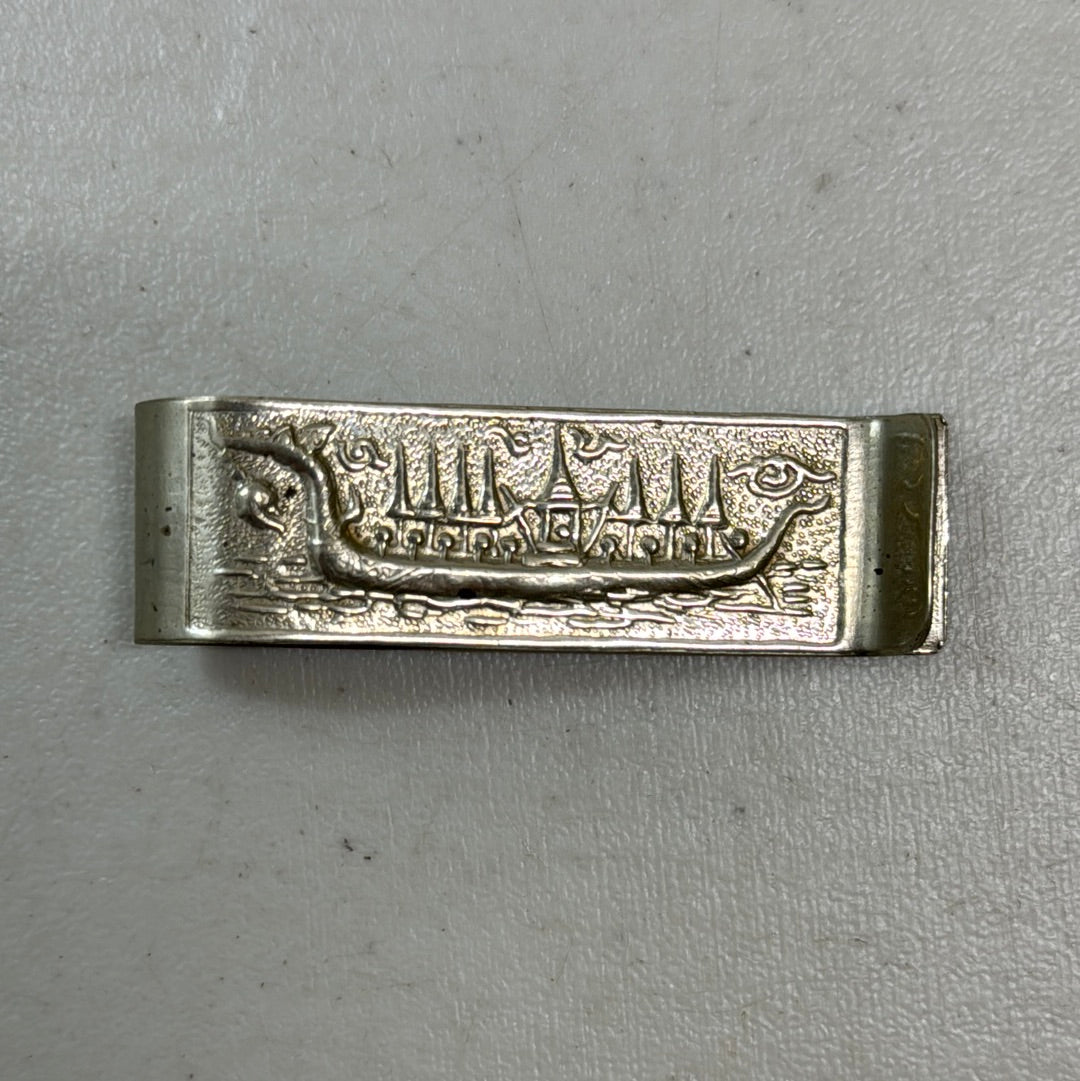 Vintage Mings Jewlery Advertising Metal Money Clip