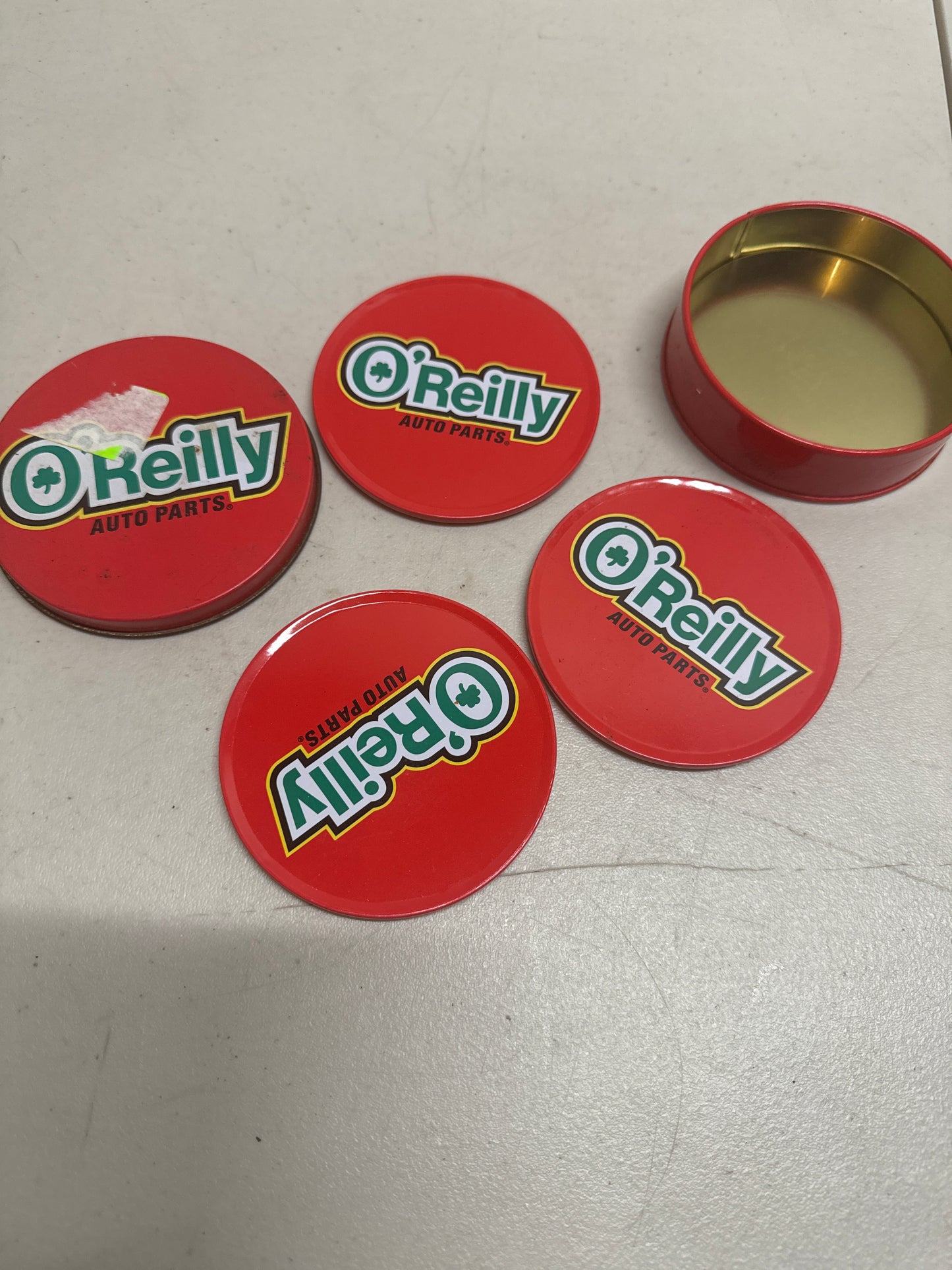 Vintage O'Reilly Auto Parts set of 3 coasters