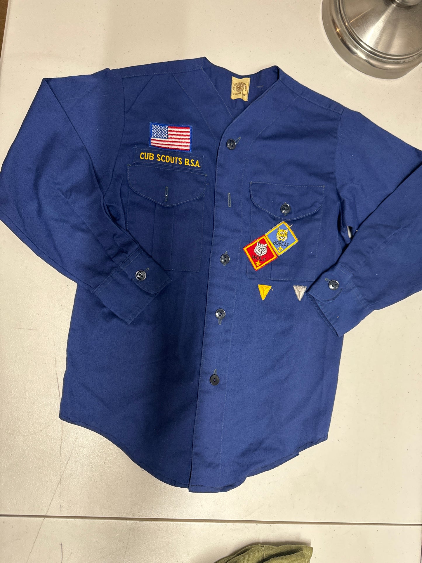 Vintage Collarless Cub Scout Uniform Shirt