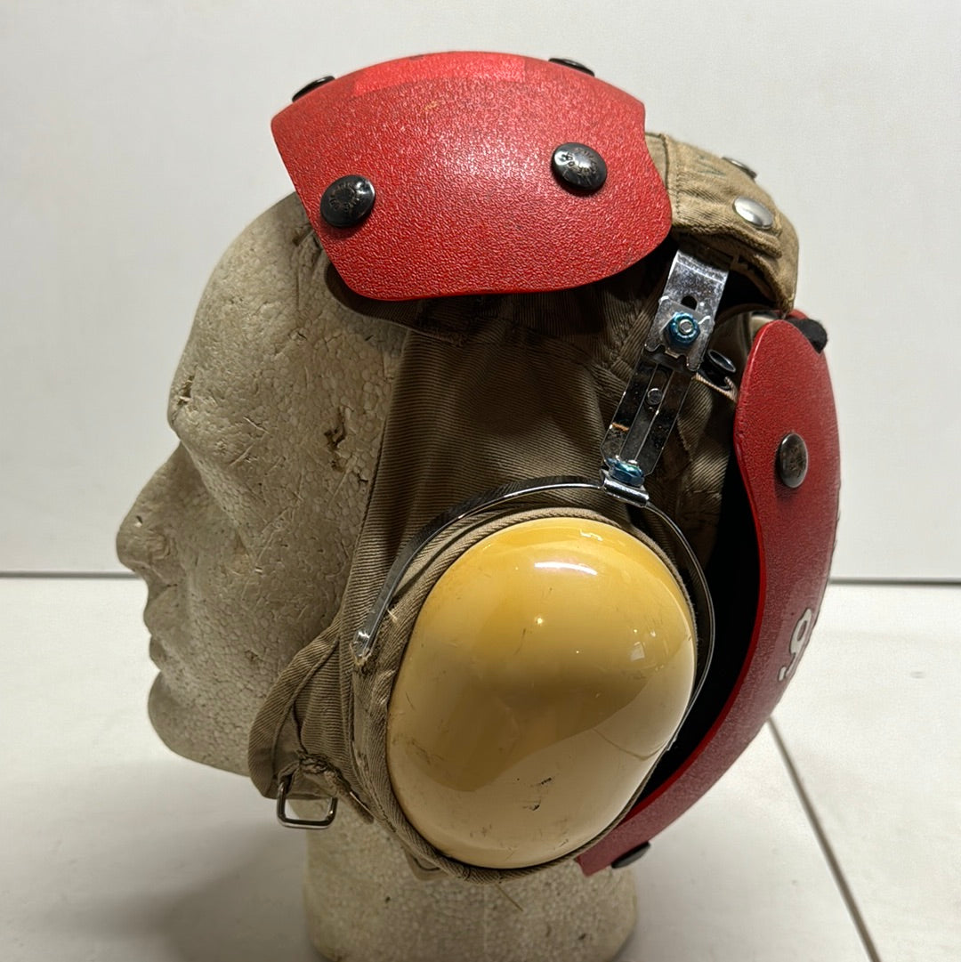 Vintage US Navy Red Flight Deck Crew Helmet size 7 1/2