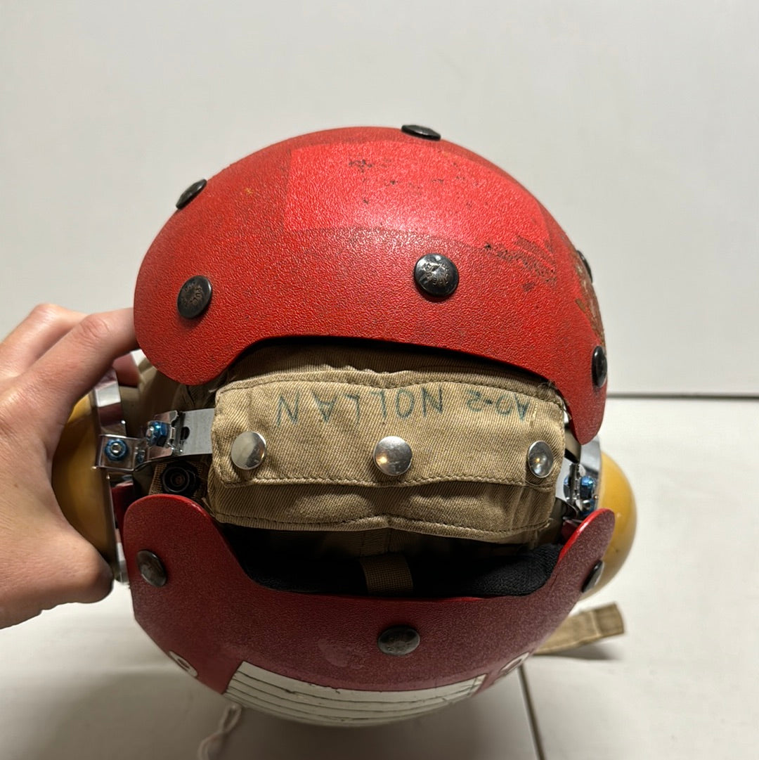 Vintage US Navy Red Flight Deck Crew Helmet size 7 1/2