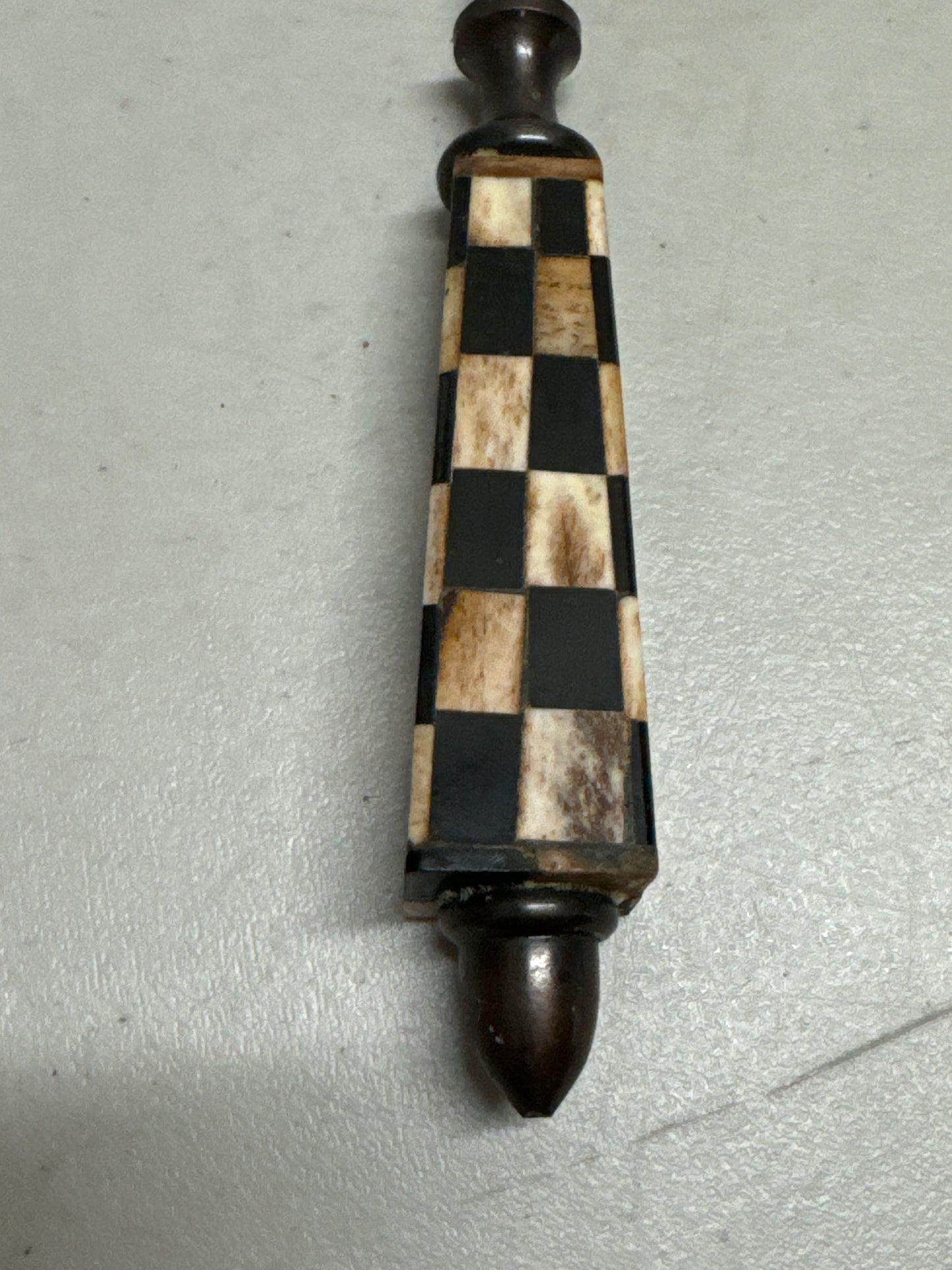 Vintage Black and White Checkered Handle Letter Opener