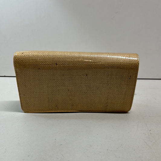 Vintage coated burlap clutch purse