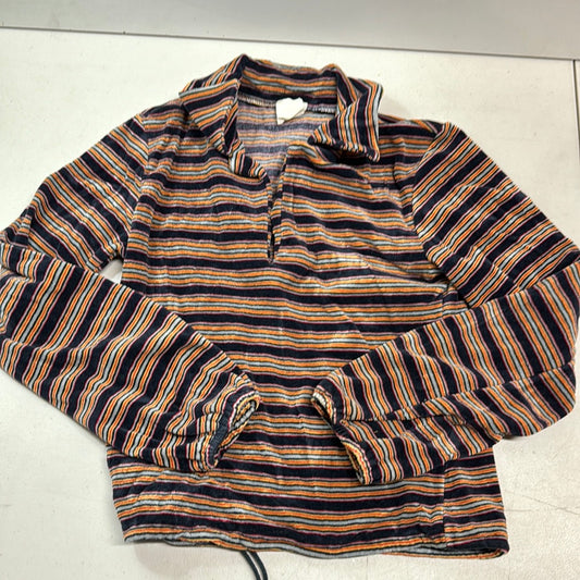 Vintage Velour Striped collard shirt