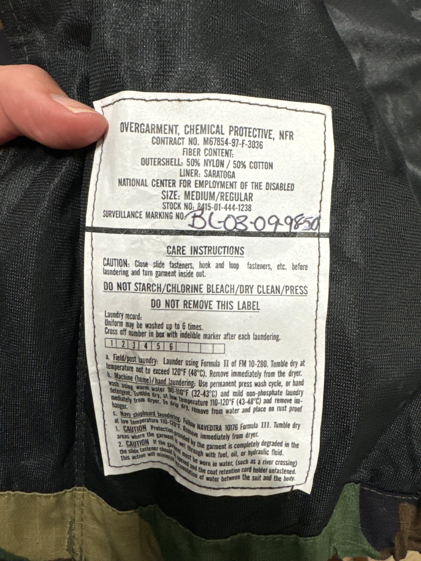 US Military Over Garment Chemical Protective Coat