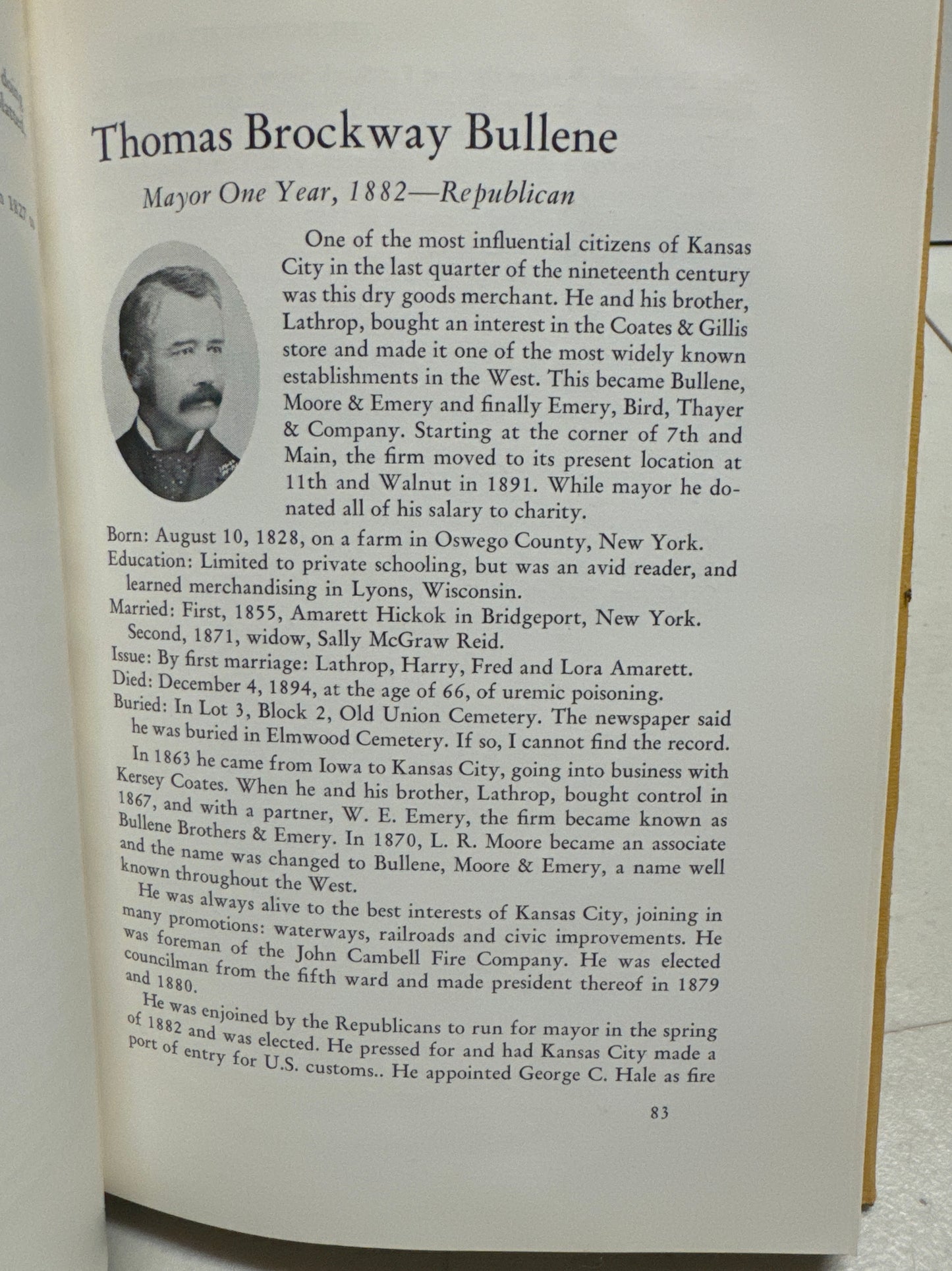 A Condensed History of the Kansas City Area Its Mayors and Some V.I.P.S.