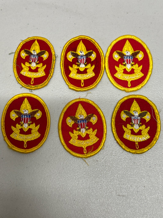 First Class Scout Rank Patch Oval Red Lot of 6