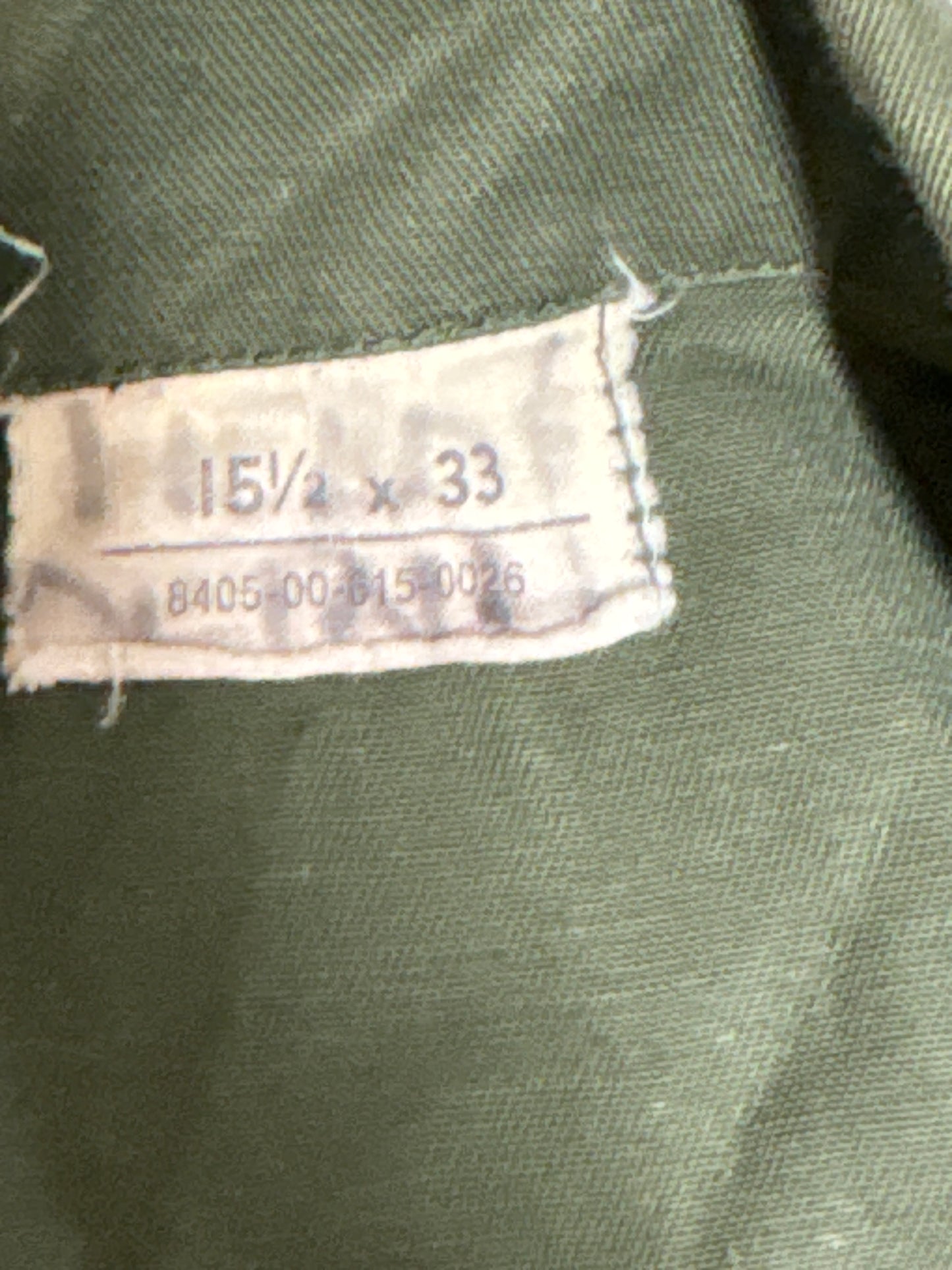 US Military Utility Shirt 15 1/2 X 33