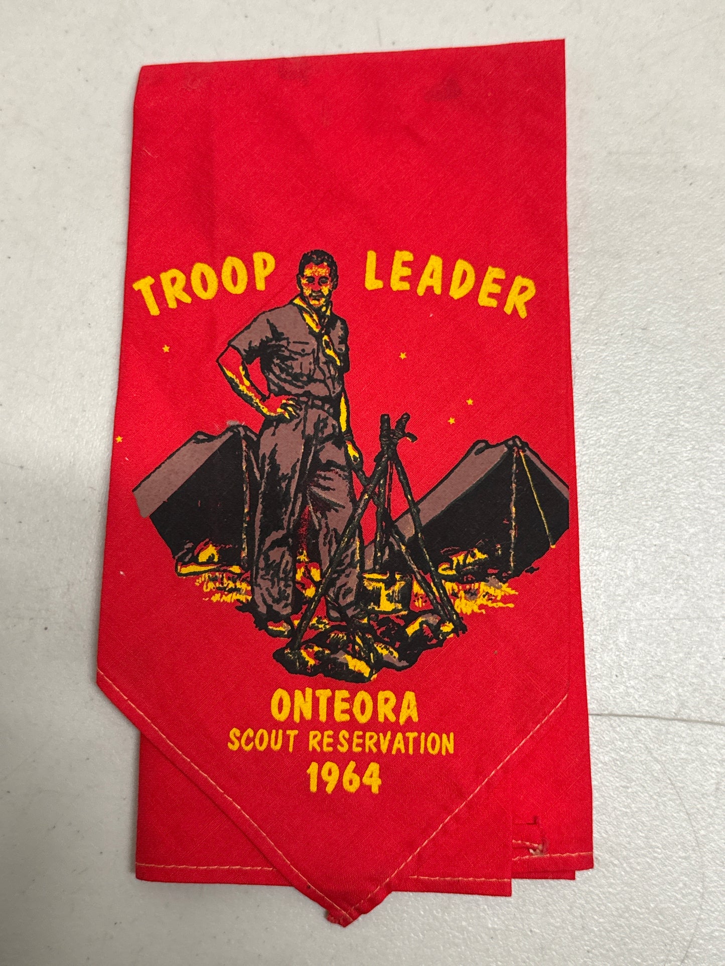 Vintage BSA Troop Leader Onteora Scout Reservation 1964 Neckerchief